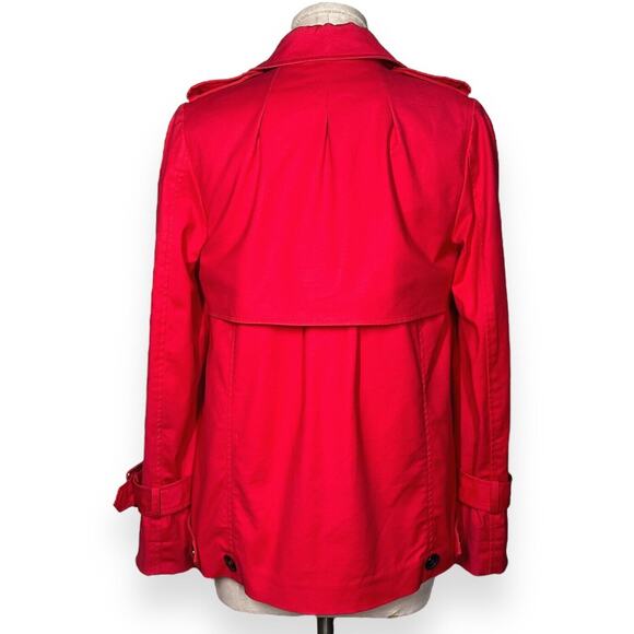 LK BENNETT LONDON Double Breasted Coat Jacket Regal Kate Middleton Pleated Red - Picture 8 of 16